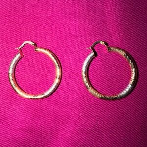 Elegant Gold and Silver Hoop Earrings